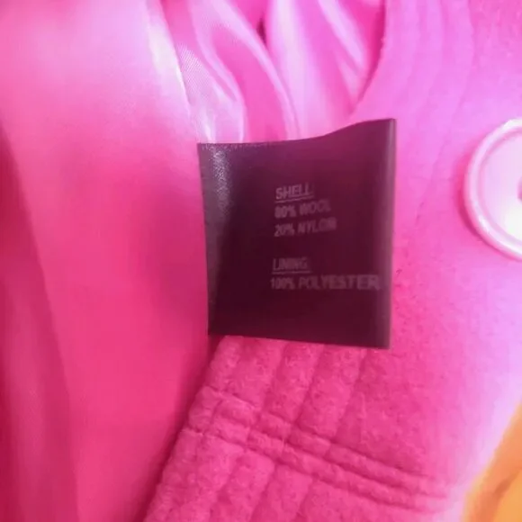 Giacca Wool Blend Jacket Coat Womens Large Belt Button Up Pockets Winter Casual - Picture 4 of 8